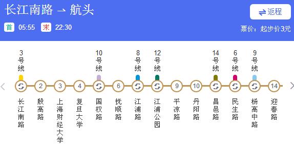上海地铁18号线地铁运营时间几点开始到几点结束？