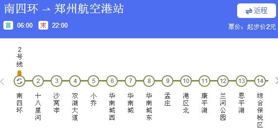 郑州地铁城郊线地铁运营时间几点开始到几点结束？