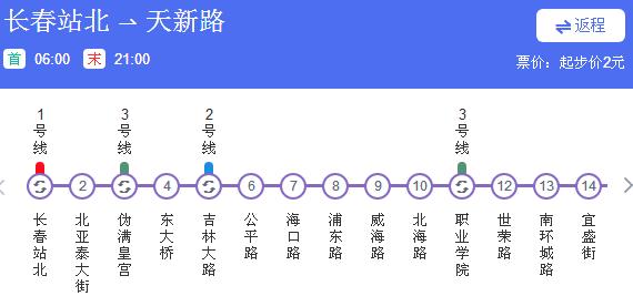 长春地铁4号线首末车时间表